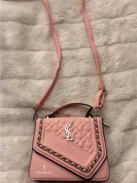 Saint Laurent Handbags - Saint Laurent Blush Pink Quilted Chain-Accent Crossbody